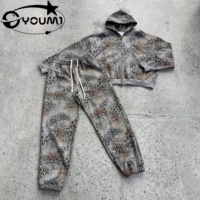 Service OEM personnalisé YOUMI, sweat à capuche pour homme en coton 100% tricoté, impression numérique, style streetwear, respirant, col rond, 400g