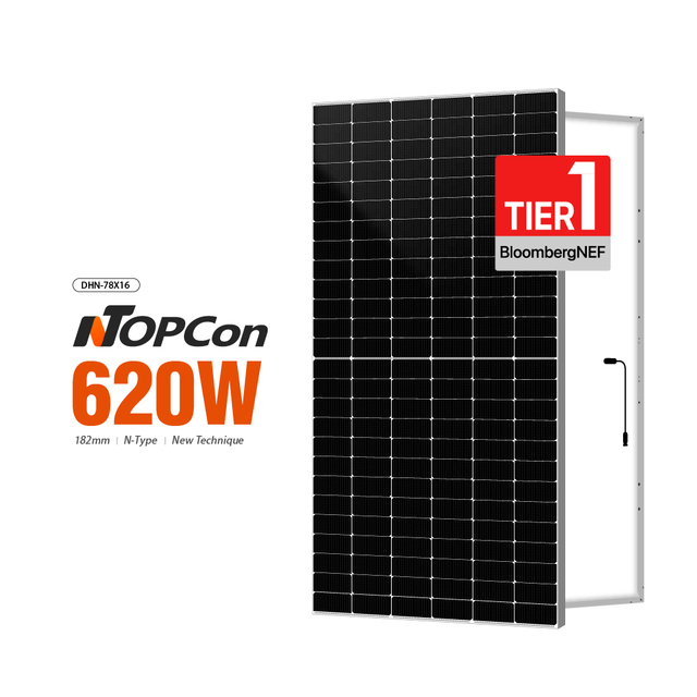 Eu Warehouse DAH 182mm 600w 610w 620w n Type Rotterdam Paneles Solares 1000 Watt Price Power Solar Panels
