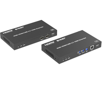 Extensor HDMI 4K USB 2.0 sobre LAN HDBaseT PoC, Cable Único CAT5e/CAT6A/CAT7, Hasta 100 m