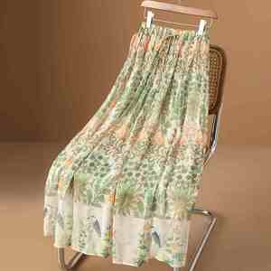 Jupe plissée de haute qualité pour femmes, motif floral brodé, jupe longue en <span class=keywords><strong>tulle</strong></span> drapé, jupe maxi décontractée tendance, vente en gros - Product Image 6