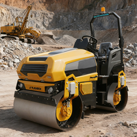 Nouveau Compacteur de Sol et Asphalte de 3 Tonnes, Rouleau Vibratoire à Double Tambour, Autoporté, à Faible Coût d'Entretien, pour la Construction