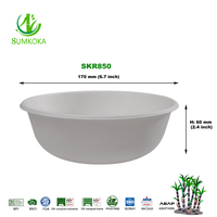 SUMKOKA Bols jetables robustes en bagasse naturelle de 850 ml, biodégradables, fabriqués à partir de fibres de canne à sucre, compostables
