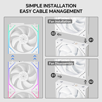 Ventiladores ARGB de 120 mm con flujo de aire hacia delante Thermalright TL-M12Q en color blanco para cajas de PC para juegos