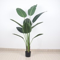 Planta Artificial de Plátano Viajero en Maceta, de Plástico Verde, con Opciones de Varios Tamaños, Personalizable