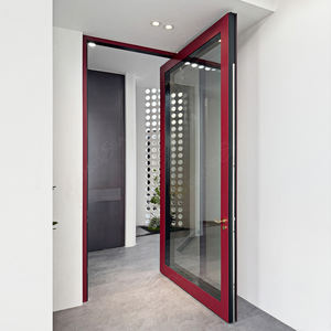 Balcon <span class=keywords><strong>Porte</strong></span> en verre dépoli en option Double Triple entièrement vitrée en aluminium Patio français <span class=keywords><strong>Porte</strong></span> d'entrée pivotante latérale à charnière - Product Image 1