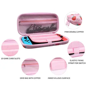 Personalizado protetora difícil Carrying Case Eva jogo elétrico com malha bolso para Nintendo Switch