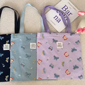 Best Selling Women Handbag Ladies Luxury Butterfly Print Canvas Bag Tote Bag For Shopping Travel Shoulder Bag Ladies