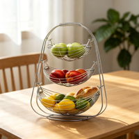 Panier de rangement pour fruits suspendu à 3 niveaux multifonction, panier à fruits en forme de banane pour le stockage des produits et des collations