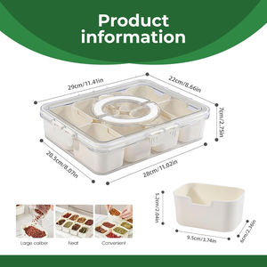 Sealed Snackle Storage Box With Divider <b>Plastic</b> Divided Serving <b>Tray</b> Snackle Box Container With Lid - Product Image 2