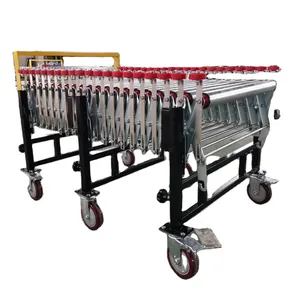 Flexible ABS wheels mobile portable mobile telescopic roller conveyor / truck loading unloading conveyor system