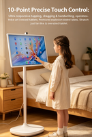 Téléviseur intelligent mobile multi-scénarios de 23,8 pouces FHD IPS Android 10/13 avec angle d'inclinaison réglable, anti-reflet, tactile capacitif multipoint