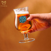 Verre à bière belge Verre à bière à tige 13 OZ avec base ronde