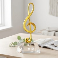 Piala Not Musik Emas - Penghargaan Kristal & Resin Kustom untuk Kompetisi Menyanyi, Resital Piano, dan Pertunjukan Musik