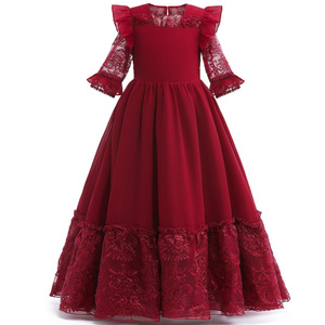 Vestido Largo de Encaje Vintage Elegante para Niñas, Ideal para Halloween, Disfraces y Eventos Formales - Product Image 2