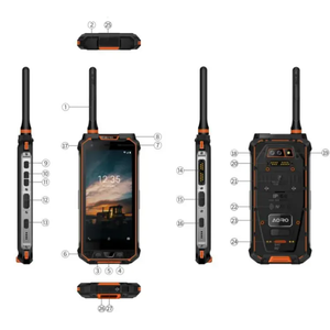 Aoro M5 Rugged điện thoại thông minh công nghiệp kỹ thuật số intercom <span class=keywords><strong>IP68</strong></span> không thấm nước điện thoại di động - Product Image 4