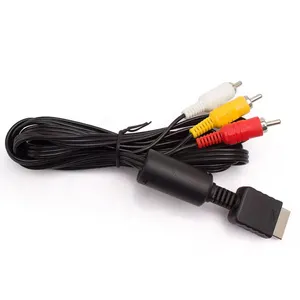 Promotional PS2 PS 3 game RCA cables AV TV cable 3 RCA round shape RGB connector 5 pin plug console accessories