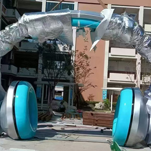 Fiberglass Headphone Sculpture Outdoor <b>Large</b> Scale Abstract Geometric Floor Mount Resin <b>Ornament</b> - Product Image 2
