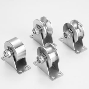 Poulie en acier inoxydable 304, en forme de U, en forme de V, roue de rail, équipement mécanique, porte coulissante, levage, câble en acier, chariot - Product Image 4