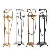 Robinet de baignoire et douche sur pied en laiton doré antique, OEM