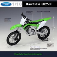 Welly 1:10 2017 Kawasaki KX 250F Modèle de moto en alliage métallique moulé sous pression pour collectionneurs, cadeau, vente en gros
