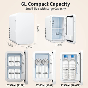 6 Litre Frigo Mini <strong>Table</strong> <strong>Top</strong> Cosmetics Office <strong>Fridge</strong> Make up <strong>Small</strong> Skincare Beauty Refrigerator for Bedroom Portable - Product Image 5