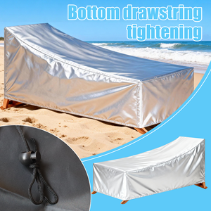 <span class=keywords><strong>Housse</strong></span> <span class=keywords><strong>de</strong></span> chaise longue <span class=keywords><strong>de</strong></span> patio robuste en Oxford 600D avec cordon <span class=keywords><strong>de</strong></span> serrage, écologique, imperméable, résistante aux UV et aux intempéries pour <span class=keywords><strong>jardin</strong></span> - Product Image 4