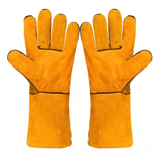 Welding Leather Gloves Reinforced Thumb Welding Leather Gloves High Temperature Industrial Protective
