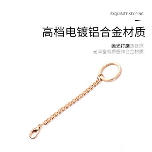 <b>Car</b> Keychain Zinc Alloy 25mm Flat Chain Lobster Buckle Light Gold Plating Home Use - Product Image 3