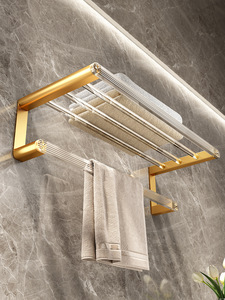 Giá treo khăn tắm bằng nhôm cao cấp, tùy chọn đơn/đôi, không cần khoan, treo tường tiết kiệm không gian cho phòng tắm, dùng trong nhà, tiết kiệm diện tích nhà vệ sinh - Product Image 3