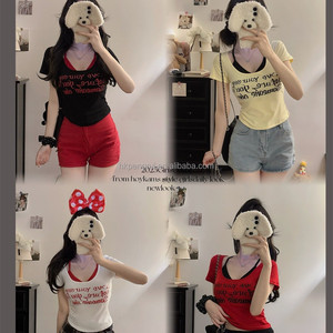 Top corto sin mangas con efecto de dos piezas para mujer, camisola, chaleco, tops cortos para mujer - Product Image 4