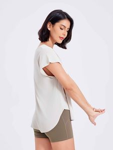 Hauts courts de <span class=keywords><strong>yoga</strong></span> légers pour femmes séchage rapide respirant minceur haut de sport solide décontracté course Fitness manches courtes <span class=keywords><strong>Yoga</strong></span> - Product Image 3