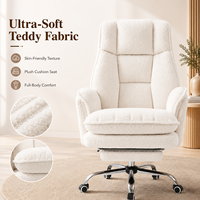 Chaise de bureau moderne minimaliste en tissu avec accoudoirs réglables intégrés, roulettes silencieuses, repose-pieds inclinable et structure en acier