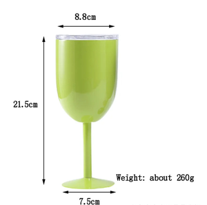 10oz In Acciaio Inox Calice di Vino Bottiglie di Acqua All'ingrosso di Vino <span class=keywords><strong>Rosso</strong></span> Tazza A Doppia Parete Bicchiere Calice con Coperchio Trasparente - Product Image 2