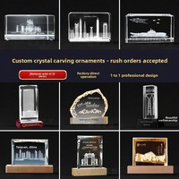 Prisme rectangulaire en cristal de quartz transparent personnalisé avec incrustation et gravure interne, pour modèles architecturaux, de ponts, de véhicules et de navires, et présentoir en cristal