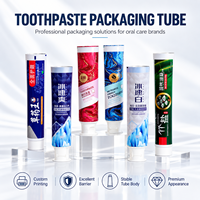 Tube d'emballage de dentifrice en aluminium et plastique 50 ml, conteneur cosmétique vide compressible avec bouchon à vis, impression UV personnalisée