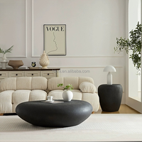 Ensemble de tables basses en FRP pour hôtel et villa, design créatif, moderne et simple, pour salon, en fibre de verre noire, décoratif, durable, facile à nettoyer