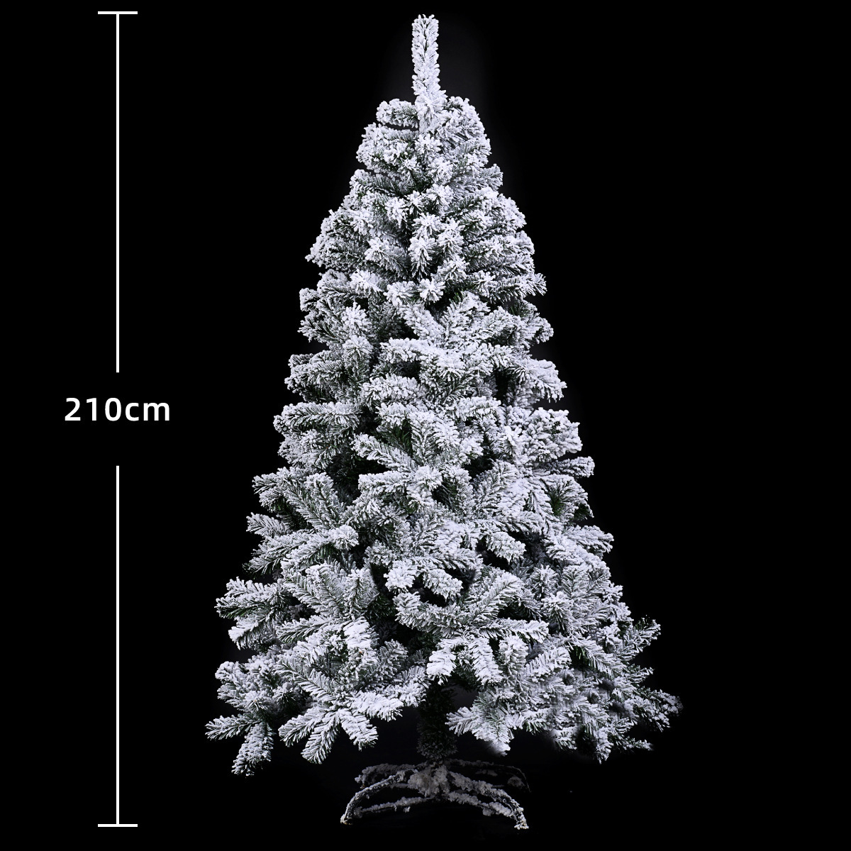 Árbol de Navidad nevado de 2.1 metros con efecto escarchado.