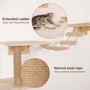 Plataforma de Escalada para Gatos de Madera Maciza para Montar en la Pared - Product Image 5