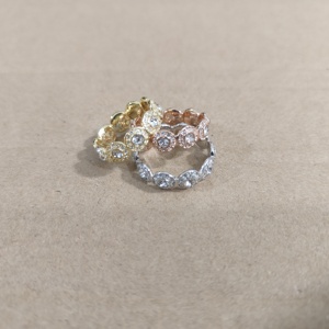 Romantique Plein Diamant Ange Ensemble Rond Bijoux Zircon Diamant Eau Diamant Ensemble dans Petit Collier Boîte Fête Cadeau De Noël - Product Image 6