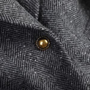 Women's Woolen Blazer Grey Solid Color Warm Slim Fit Autumn Winter Suit Pocket Design - Product Image 3