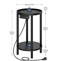 Table d'appoint ronde noire en gros, table basse circulaire noire, tables rondes pour canapé et collations pour salon