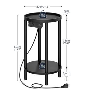 Table d'appoint ronde noire en gros, table basse circulaire noire, tables rondes pour canapé et collations pour salon - Product Image 2