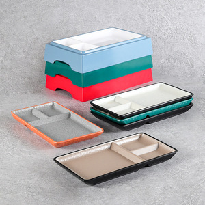 Rectangular Melamine <b>Plate</b> With Dividers For Restaurant Hotel Party Use K0005 - Product Image 1