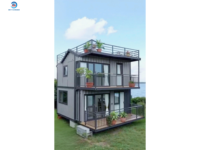 Maison préfabriquée en conteneurs à deux étages, villa modulaire en conteneurs avec grand balcon au deuxième étage
