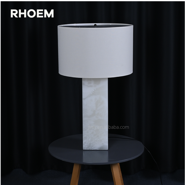 RHOEM Sarezzo Stone Hexagonal Table Lamp Alabaster Table Lamp for Bedside Table Lamp Bedroom Lamps Luxury Home Decor Lights