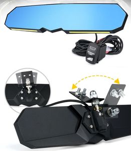Espejo retrovisor central UTV de 13 "con iluminación LED Montaje de barra antivuelco de 1,75"-2 "Compatible con Polaris RZR,Can <span class=keywords><strong>AM</strong></span>, Kawasaki, <span class=keywords><strong>Arctic</strong></span>,etc. - Product Image 3