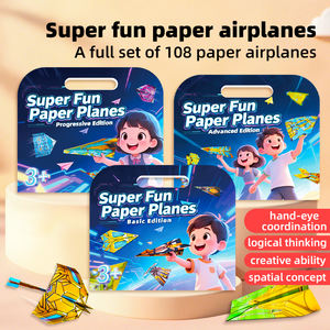 Avion en papier éducatif pour enfants en version anglaise à faire soi-même, jouet d'origami pour le développement des compétences pratiques, artisanat en papier éducatif amélioré - Product Image 1