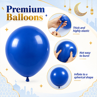 Kit de Décoration de Fête Islamique avec Ballons en Latex, Arche Eid Mubarak, Arche en Aluminium Motif Lune et Étoile, Toile de Fond Motif Château