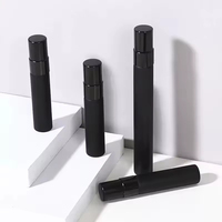 Flacon pulvérisateur de parfum en verre noir mat 5ml 10ml rechargeable, atomiseur à fine brume, conteneur cosmétique de voyage