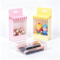 Boîte suspendue transparente en PVC personnalisée, boîte d'emballage en plastique transparente avec trou de suspension, boîte cadeau pour jouets de dessin animé, cosmétiques